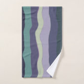 Tirures ondulées turquoise et violette (Serviette à main)