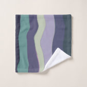 Tirures ondulées turquoise et violette (Gant de toilette)