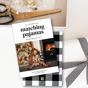 'Tis Cute Matching Pyjama Seizoen Eén Fotokaart Feestdagenkaart