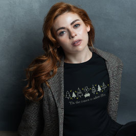 TIS DE REDEN Christelijke Kerstmis Geboorte Zwart T-shirt