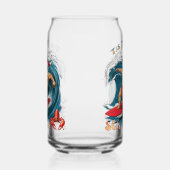 Tis De Zee-Zon - Surfende Kerstman Blikvorm Glas (Rechts)