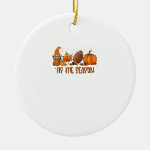 Tis’ Het Seizoen Football Sport Herfst Pompoen dan Keramisch Ornament