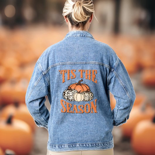 'Tis het seizoen Herfst Pumpkins Western Denim Jac Jacket