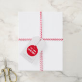 TIS HET SEIZOEN KERSTCADEAU Bold Red bauble Cadeaulabel (Met Touw)