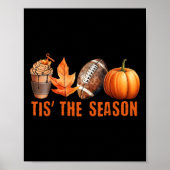 TIS HET SEIZOEN Pompoen Leaf Latte Herfst Thanksgi Poster (Voorkant)