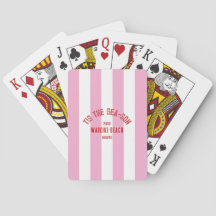 Tis Het Zee Son Custom Beach Christmas Pink Stripe