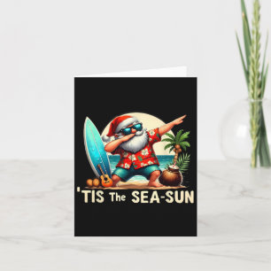 Tis Het Zee-zon Santa Beach Grappige kerst in jul Kaart