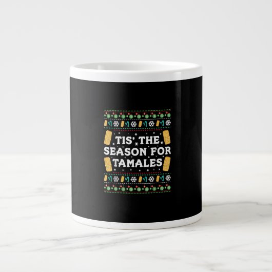 Tis Season For Tamales Funny Mexican Christmas Extra Grote Beker (Voorkant)