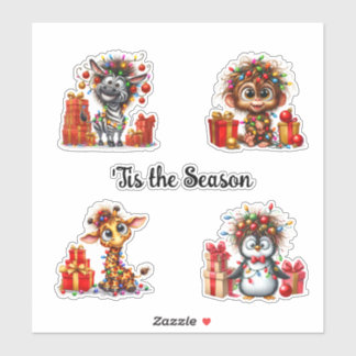 'Tis Season mignon animal Stickers de Noël