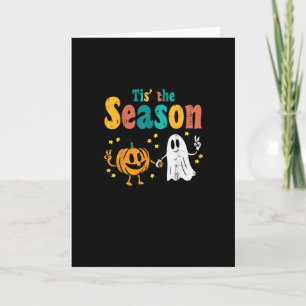 Tis Season Pumpkin Leaf Latte Fall Softbal Kaart
