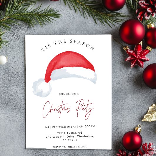 Tis the Season Boog met Kerstman Vakantie Uitnodig Kaart