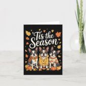 Tis The Season Boston Terrier Fall Autumn Pumpkin Kaart (Voorkant)