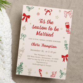 Tis the Season Christmas Bridal Shower  Kaart