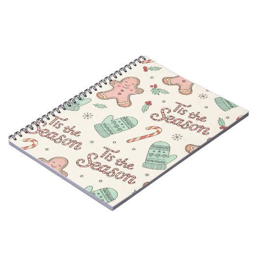 Tis the Season Christmas Doodle Notebook | Cute Notitieboek (Linkerzijde)