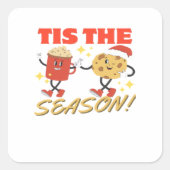 Tis The Season Christmas Retro Characters Vierkante Sticker (Voorkant)