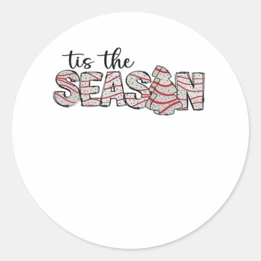 Tis The Season Christmas Tree Ronde Sticker (Voorkant)