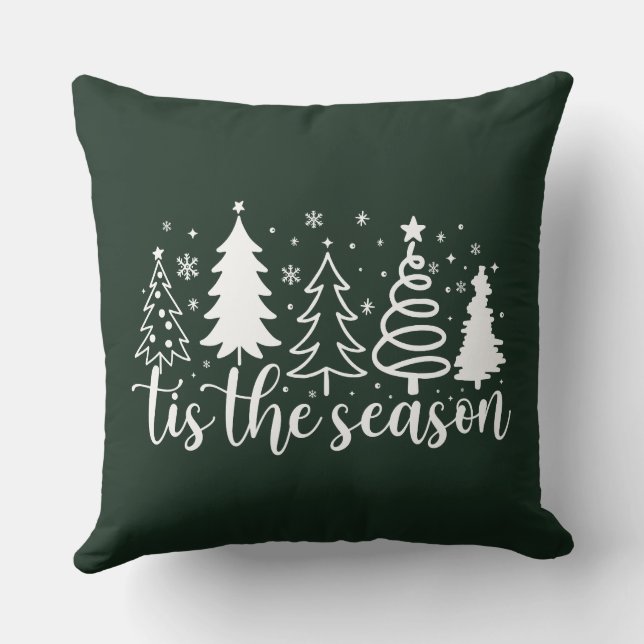 Tis The Season Christmas Tree Throw Pillow Kussen (Achterkant)