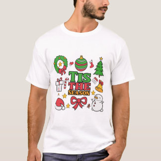 "Tis The Season" Cute Christmas Icons Collage T-shirt