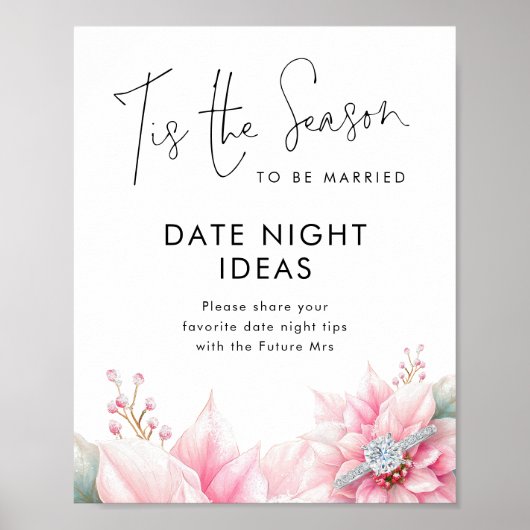 Tis the season Date Night Ideas Bridal Shower Poster (Voorkant)