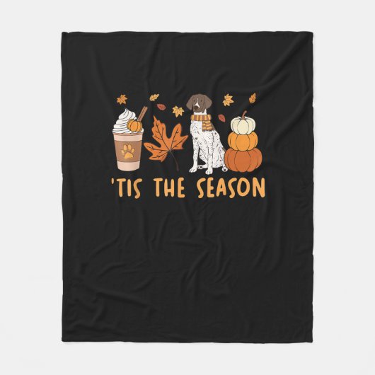 Tis The Season German Shorthaired Dog Fall Pumpkin Fleece Deken (Voorkant)