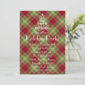 'Tis the Season Green Plaid Fête Invitation (Debout devant)