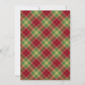 'Tis the Season Green Plaid Fête Invitation (Dos)