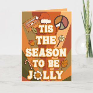 Tis The Season Groovy Inside Foto Feestdagen Kaart