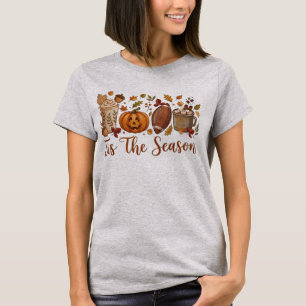 'Tis the Season Herfst Illustratie, Pompoen, Voetb T-shirt