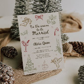 'Tis the Season Kerst Bruiloft Borrel Uitnodiging