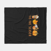 Tis The Season Lunch Lady Pumpkin Spice Fall Leave Fleece Deken (Voorkant (Horizontaal))
