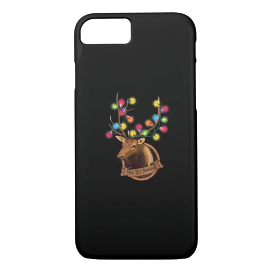 Tis The Season Mounted Reindeer With Christmas Lig Case-Mate iPhone Case (Achterkant)