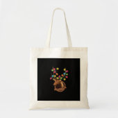 Tis The Season Mounted Reindeer With Christmas Lig Tote Bag (Voorkant)