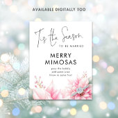 Tis the season Poinsettia Mimosa Bridal Shower Poster