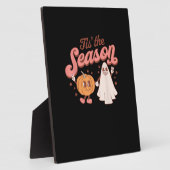 Tis The Season Pumpkin Boo 60s 70s Halloween Costu Fotoplaat (Zijkant)