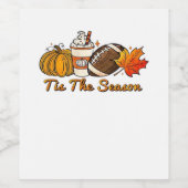 Tis The Season Thanksgiving Leaf Spice Football Fa Wijn Etiket (Enkel label)