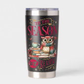 'Tis The Season to Be Reading Geïsoleerde Drinkbeker (Achterkant)