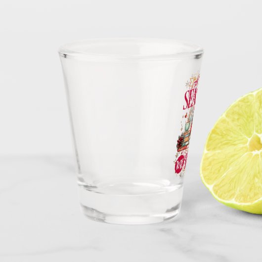 'Tis The Season to Be Reading Shot Glas (Links)