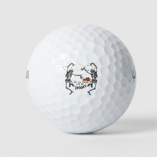 Tis The Season To Be Spooky Dancing Skeleton Golfballen (Voorkant)