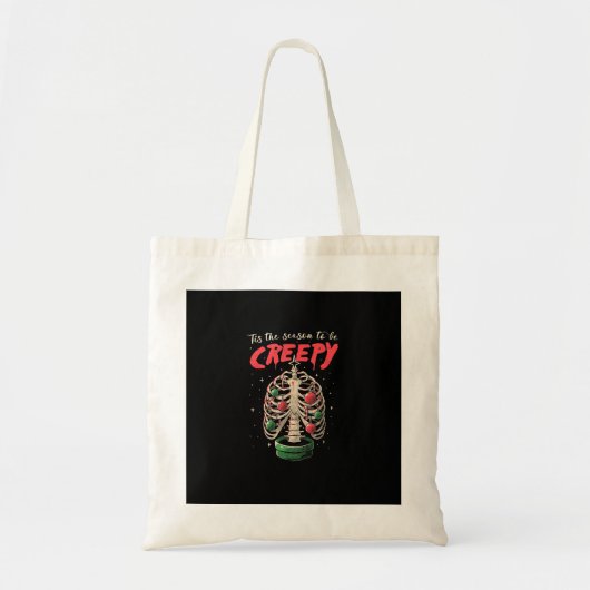 Tis The Season To Creepy Skeleton Tree Tote Bag (Voorkant)
