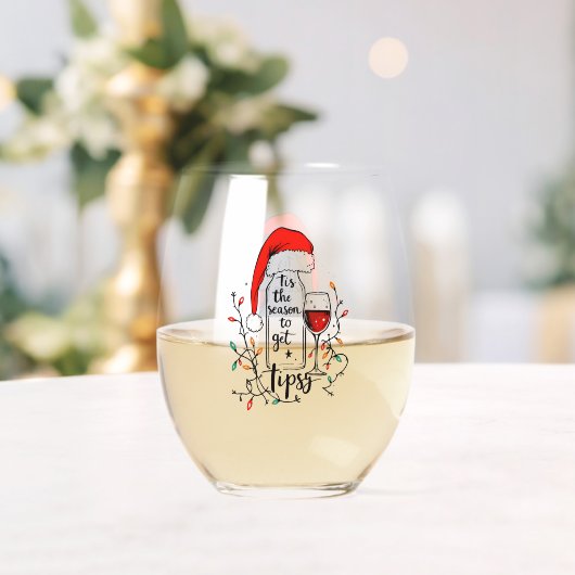 'Tis The Season to Get Tipsy Wijnglas Zonder Voet (Insitu (Huwelijk))