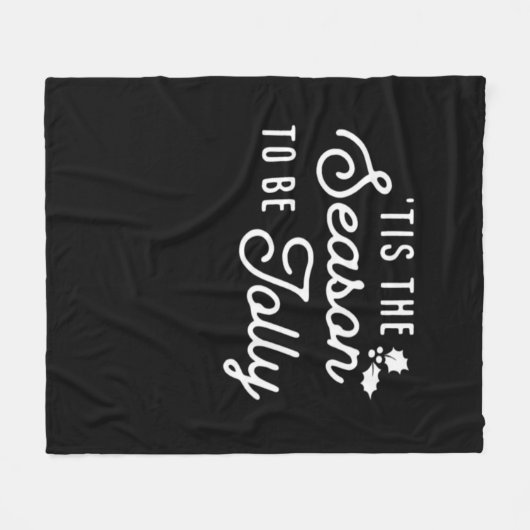 Tis The Season To Jolly Retro Style Fleece Deken (Voorkant (Horizontaal))