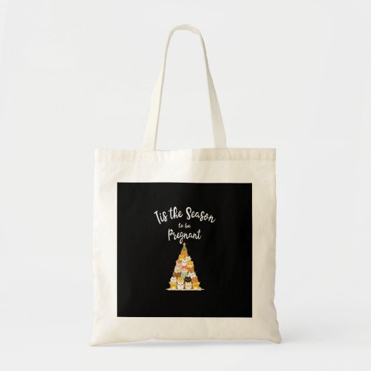 Tis The Season To Pregnant Cute Christmas Tree Men Tote Bag (Voorkant)