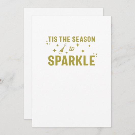 Tis The Season To Sparkle - Funny Sparkling Wine H Feestdagenkaart (Voorkant / Achterkant)