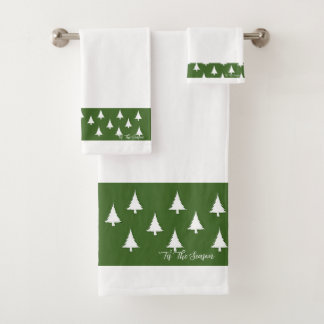 'Tis The Season White Bath Towel Set Bad Handdoek