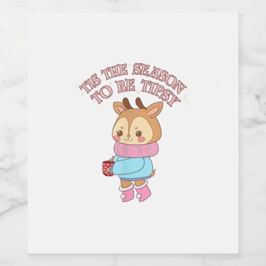 Tis The SeasonTo Tipsy - Drinking Christmas Wijn Etiket (Enkel label)