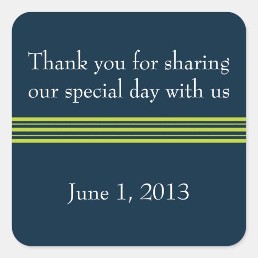 Tisbury - Marine et Vert - Sticker Carré (Devant)