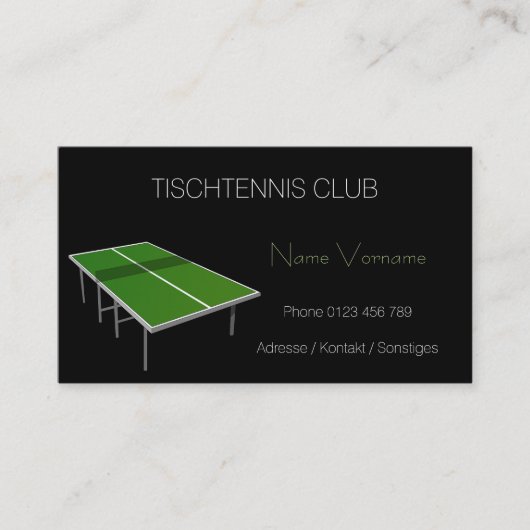 tischtennis visitekaartje (Voorkant)