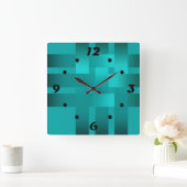 Tissage, rubans, horloge murale satinée carré (Maison)