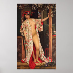 Tissot - Japanse vrouw in bad 1864 Poster