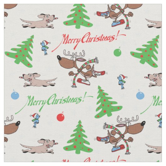 Tissu С cerf de Noël (Fermer)